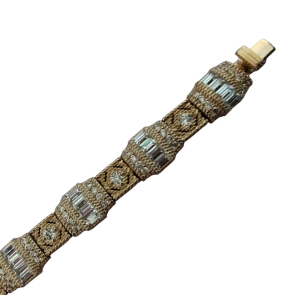 Judith Ripka Bella Luce® Sterling Silver Estate Link Bracelet – 14K Gold Clad - Picture 4 of 10